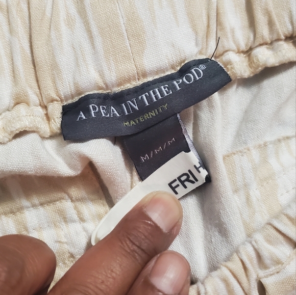 A Pea in the Pod Underbelly Linen Blend Pants Size Medium - Picture 3 of 7